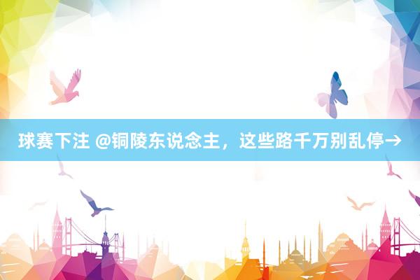 球赛下注 @铜陵东说念主，这些路千万别乱停→