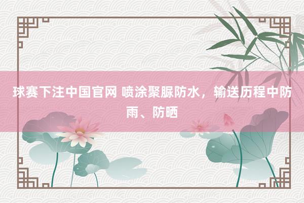 球赛下注中国官网 喷涂聚脲防水，输送历程中防雨、防晒