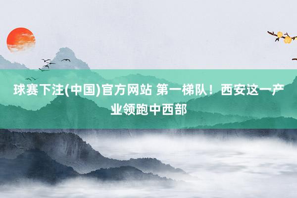 球赛下注(中国)官方网站 第一梯队！西安这一产业领跑中西部