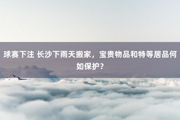 球赛下注 长沙下雨天搬家，宝贵物品和特等居品何如保护？
