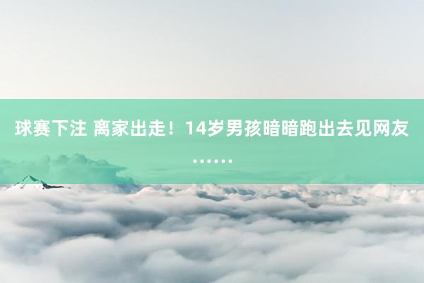 球赛下注 离家出走！14岁男孩暗暗跑出去见网友……