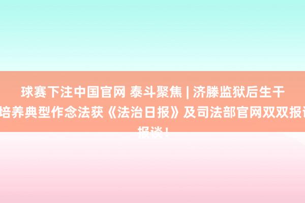 球赛下注中国官网 泰斗聚焦 | 济滕监狱后生干警培养典型作念法获《法治日报》及司法部官网双双报谈！