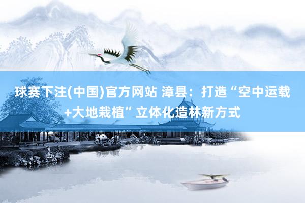 球赛下注(中国)官方网站 漳县：打造“空中运载+大地栽植”立体化造林新方式