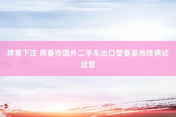 球赛下注 珲春市国外二手车出口整备基地技俩试运营