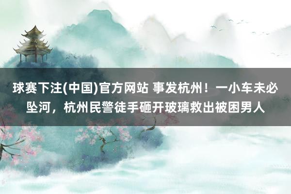 球赛下注(中国)官方网站 事发杭州！一小车未必坠河，杭州民警徒手砸开玻璃救出被困男人