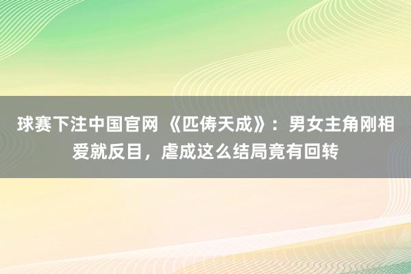 球赛下注中国官网 《匹俦天成》：男女主角刚相爱就反目，虐成这么结局竟有回转