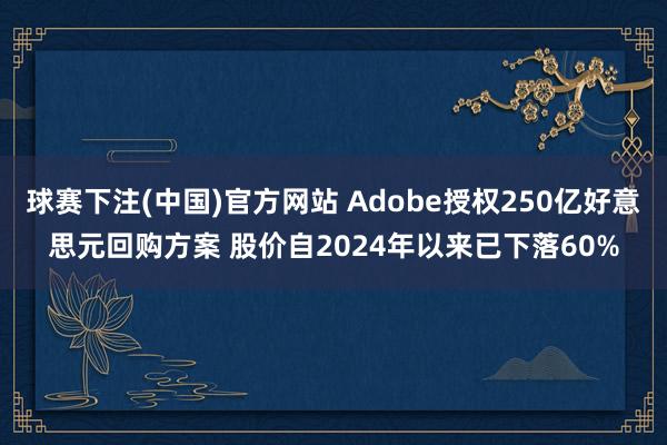球赛下注(中国)官方网站 Adobe授权250亿好意思元回购方案 股价自2024年以来已下落60%