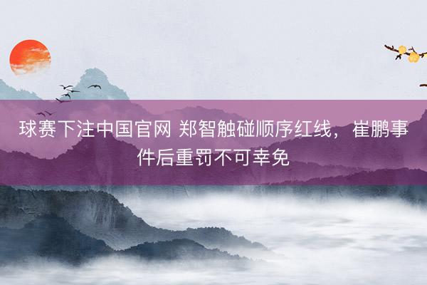 球赛下注中国官网 郑智触碰顺序红线，崔鹏事件后重罚不可幸免