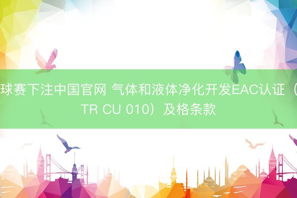 球赛下注中国官网 气体和液体净化开发EAC认证（TR CU 010）及格条款