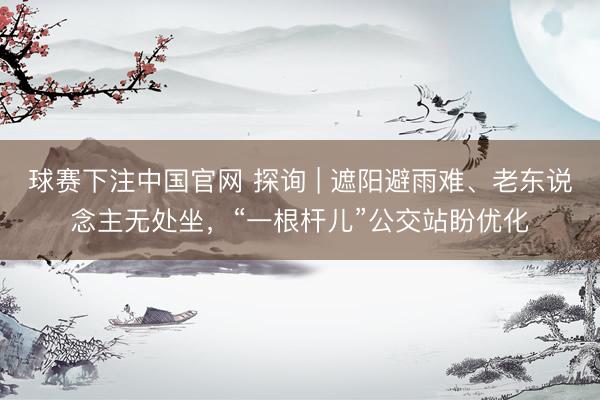 球赛下注中国官网 探询 | 遮阳避雨难、老东说念主无处坐，“一根杆儿”公交站盼优化